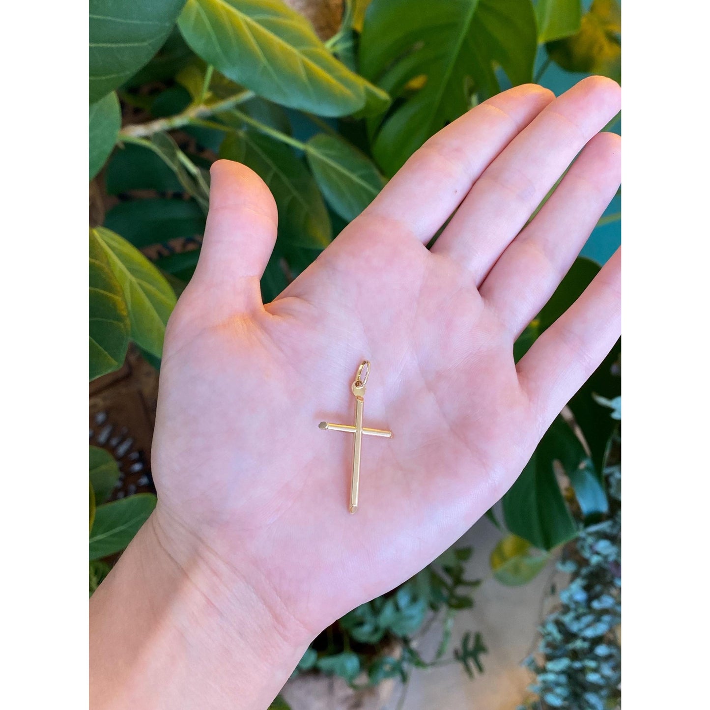 Vintage 14k Yellow Gold Cross Charm