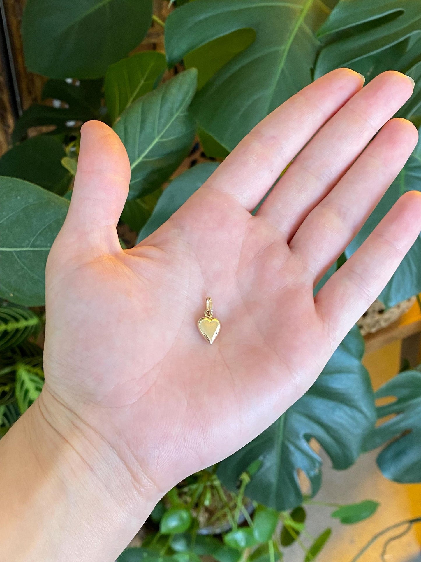 Vintage 14k Yellow Gold Puffy Heart Charm
