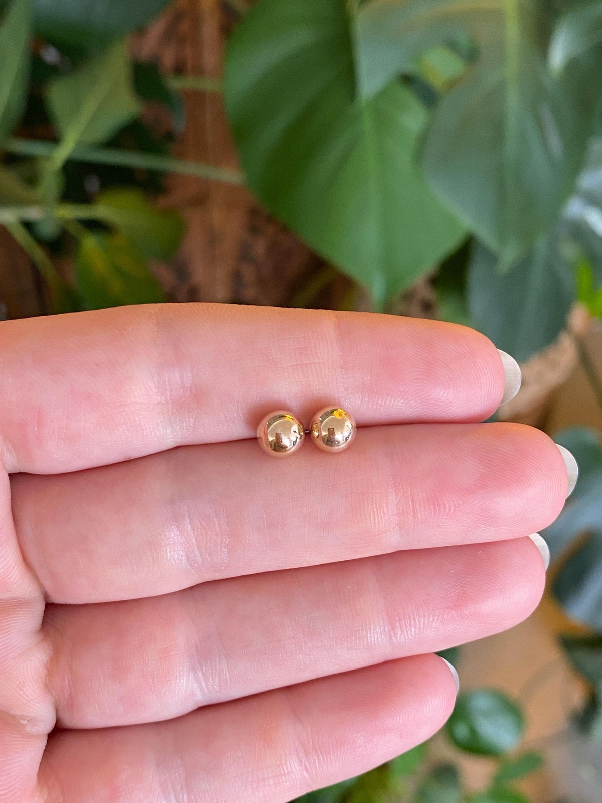 Vintage 14k Yellow Gold Ball Stud Earrings