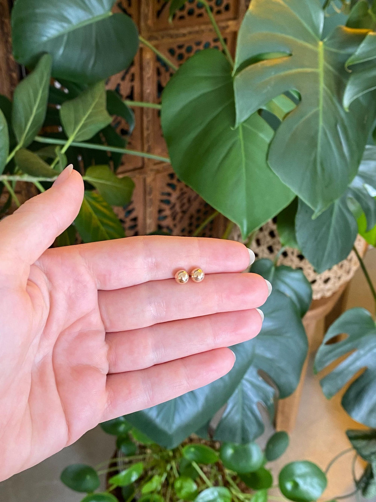 Vintage 14k Yellow Gold Ball Stud Earrings