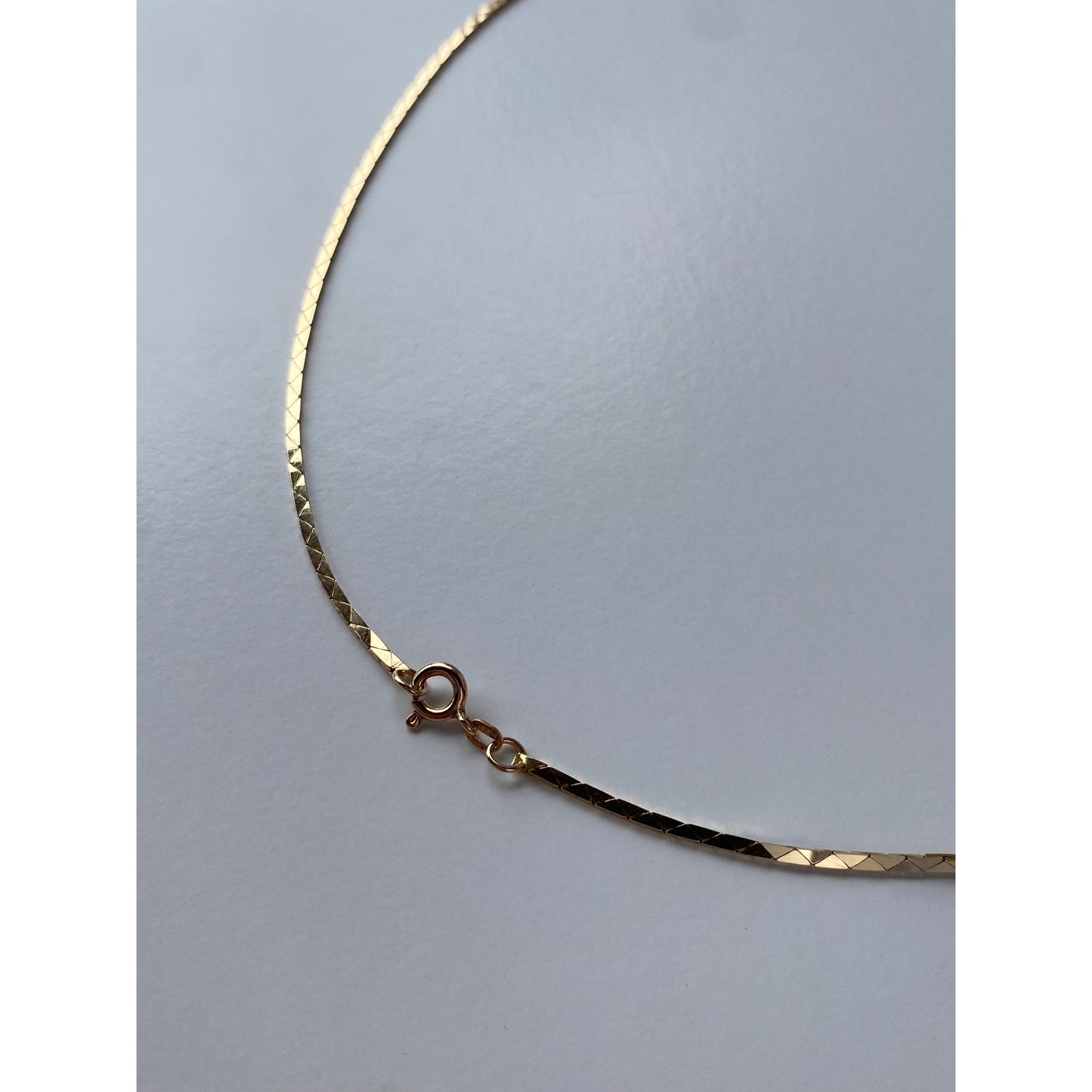 Vintage Solid 14k Yellow Gold Long Triangle Link Chain Necklace - 30.5 inches