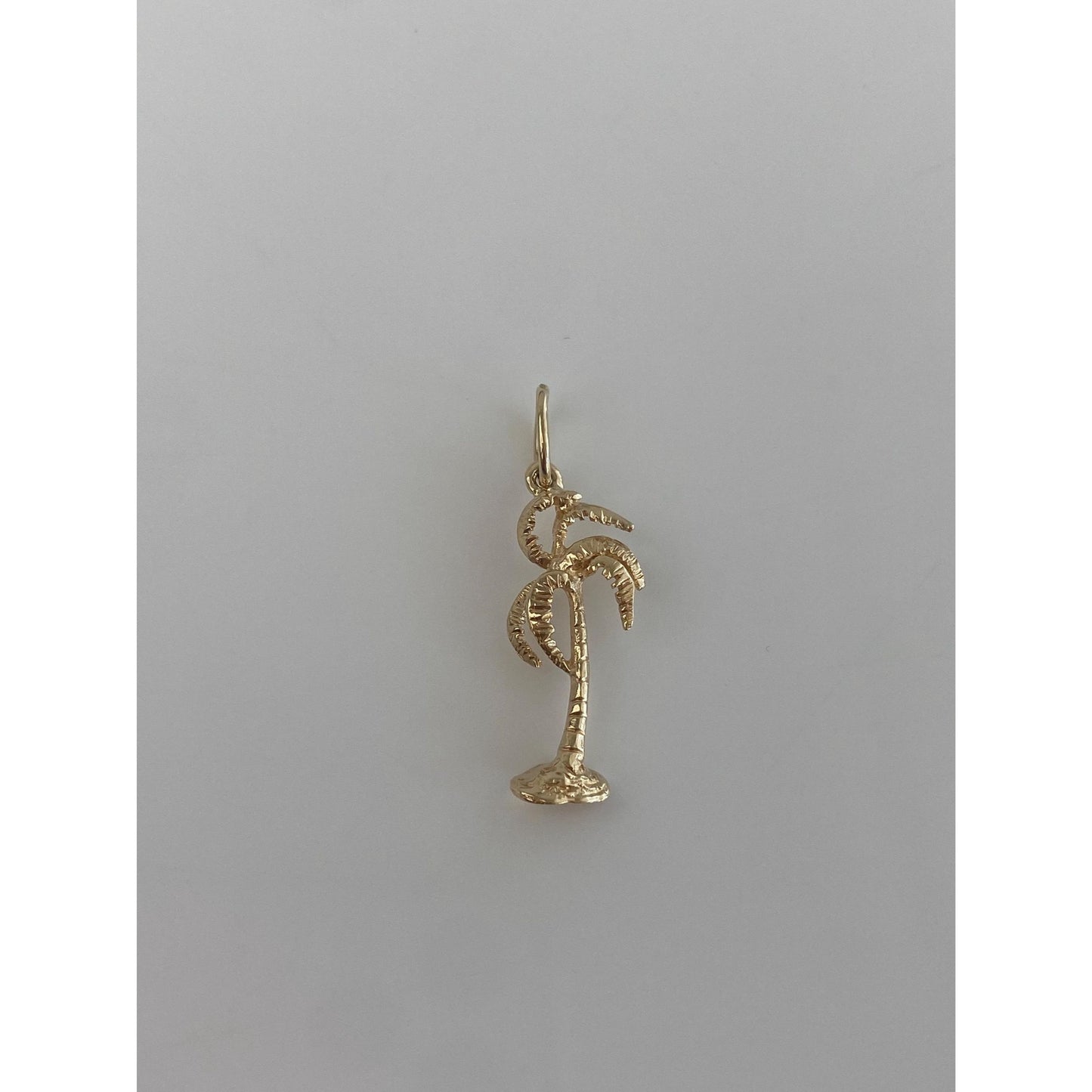 Vintage Solid 14k Yellow Gold Palm Tree Charm