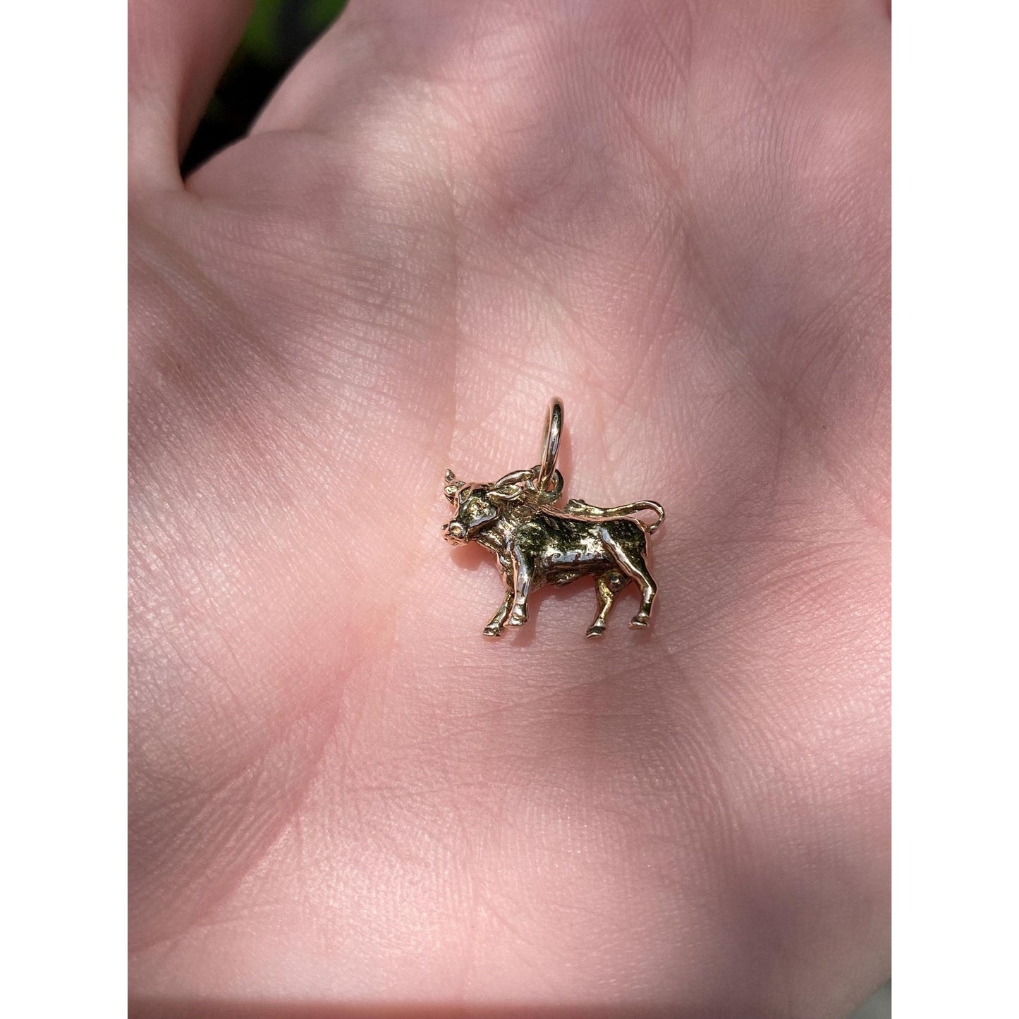Vintage Solid 9k Rosey Gold Bull Cow Charm