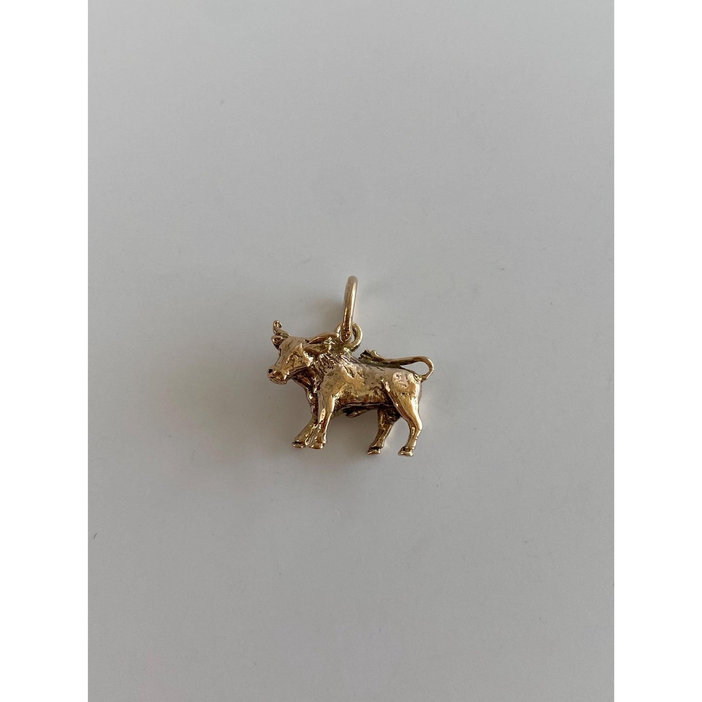 Vintage Solid 9k Rosey Gold Bull Cow Charm