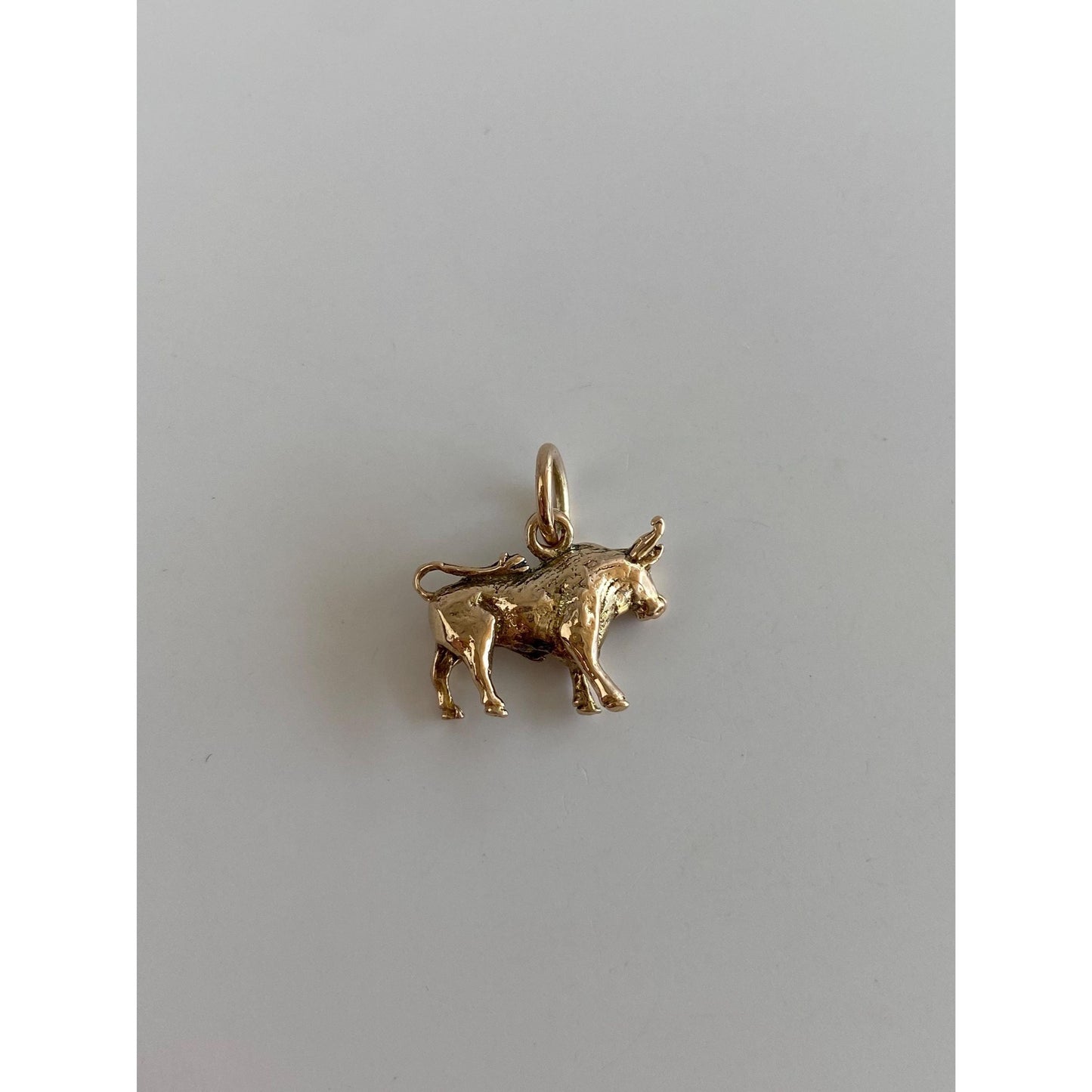 Vintage Solid 9k Rosey Gold Bull Cow Charm