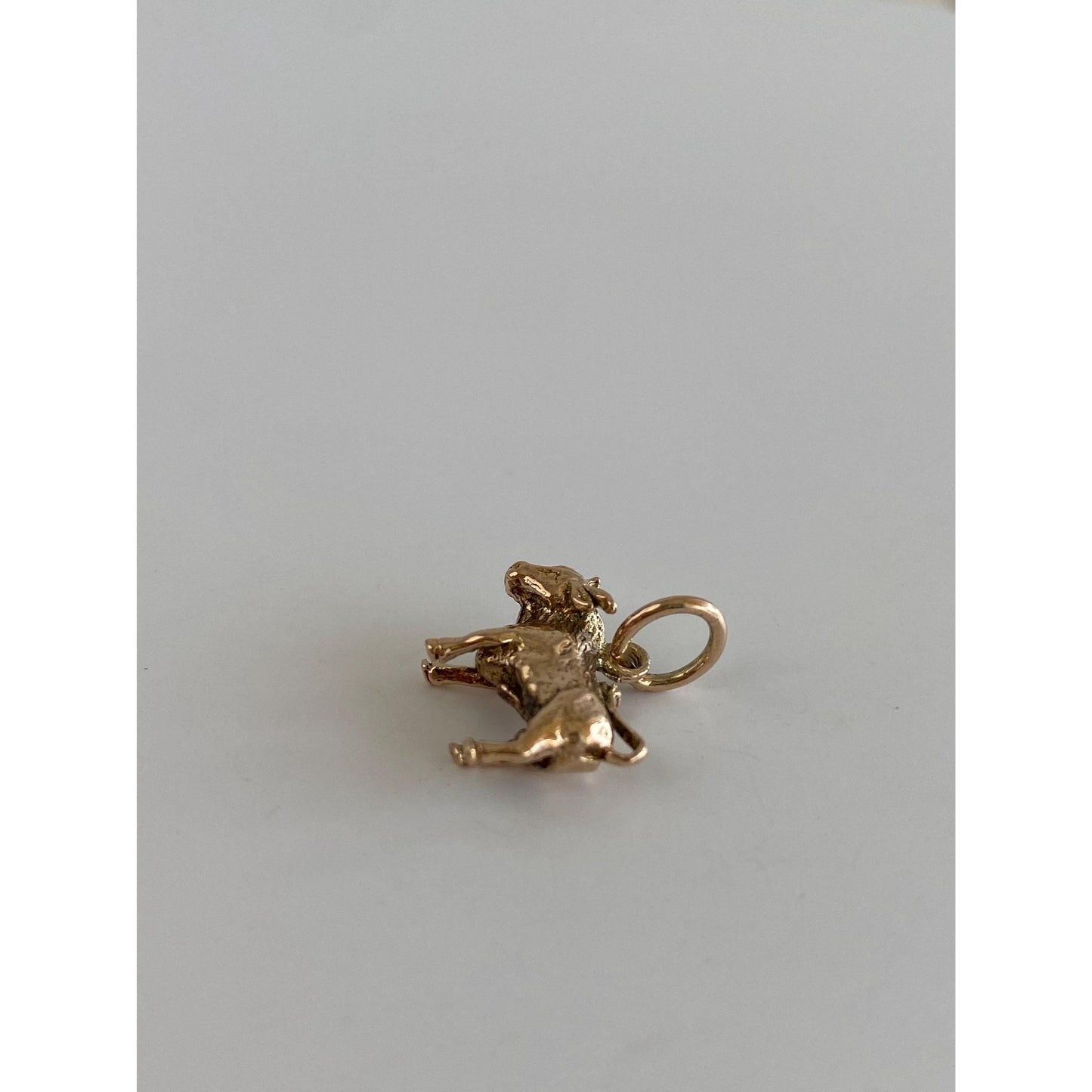 Vintage Solid 9k Rosey Gold Bull Cow Charm