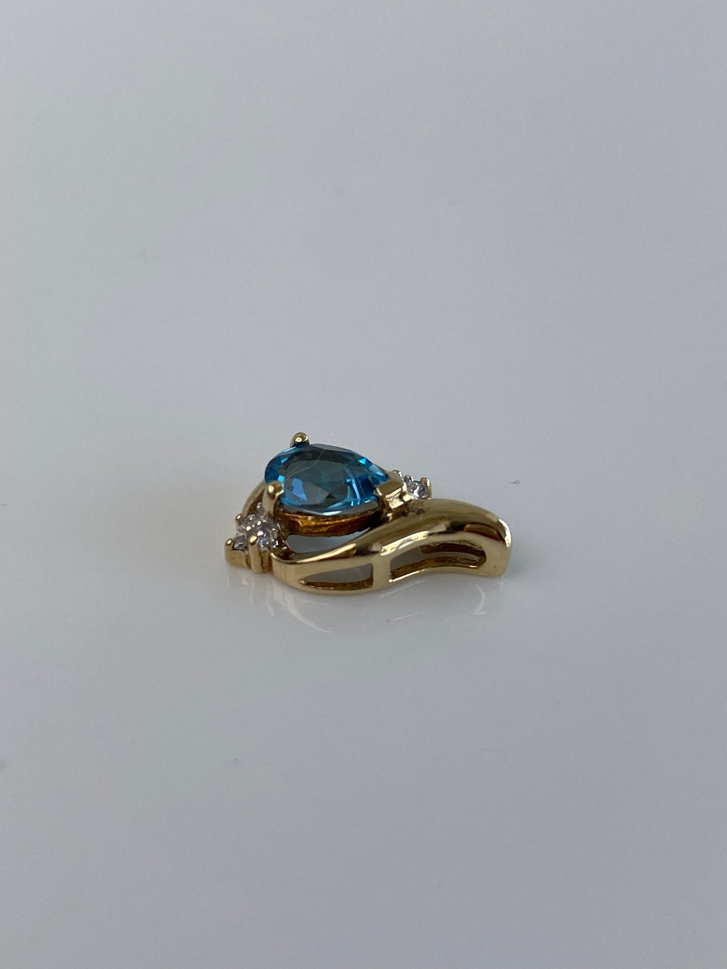 Vintage Solid 10k Diamond Topaz Charm