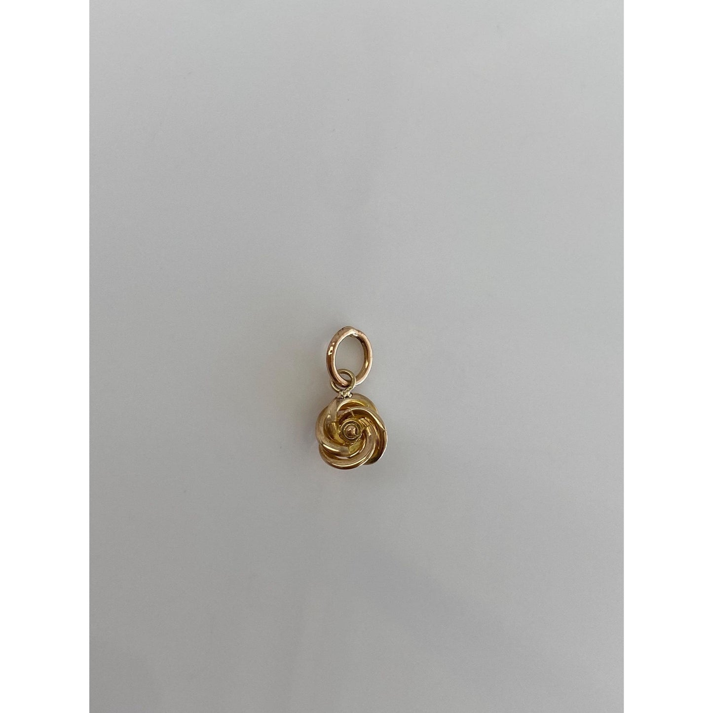 Vintage Solid 10k Yellow Gold Pink Sapphire Knot Charm