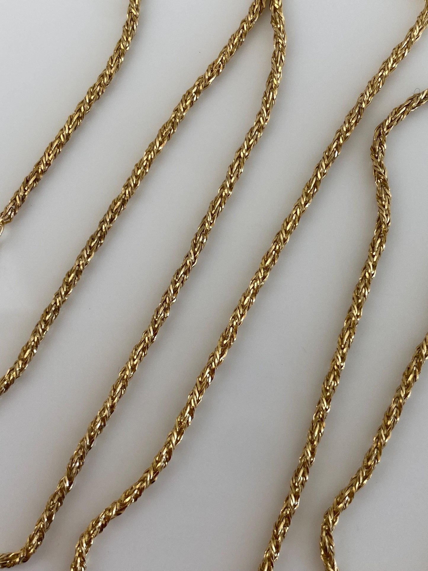 Vintage Solid 14k Yellow Gold Twist Style Chain Necklace - 20 inches
