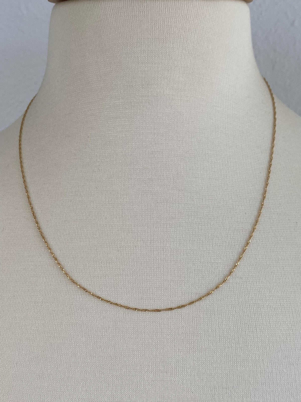 Vintage Solid 14k Yellow Gold Twist Chain Necklace - 20.5 inches