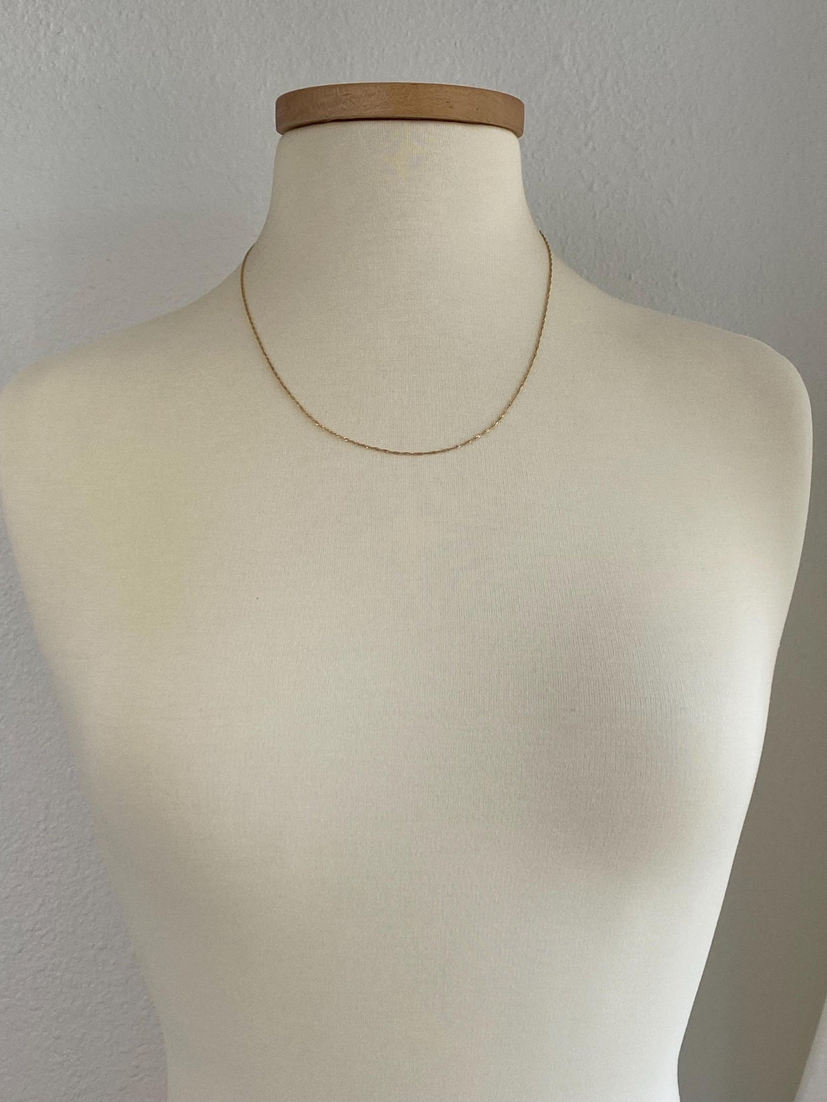 Vintage Solid 14k Yellow Gold Twist Chain Necklace - 20.5 inches