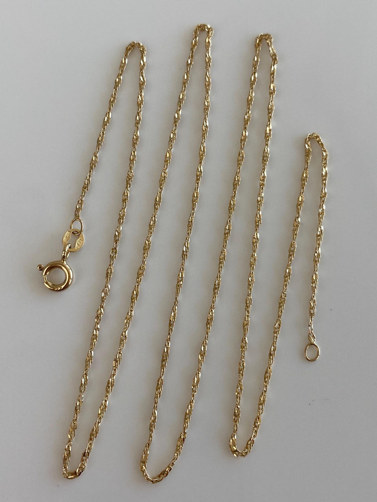 Vintage Solid 14k Yellow Gold Twist Chain Necklace - 20.5 inches
