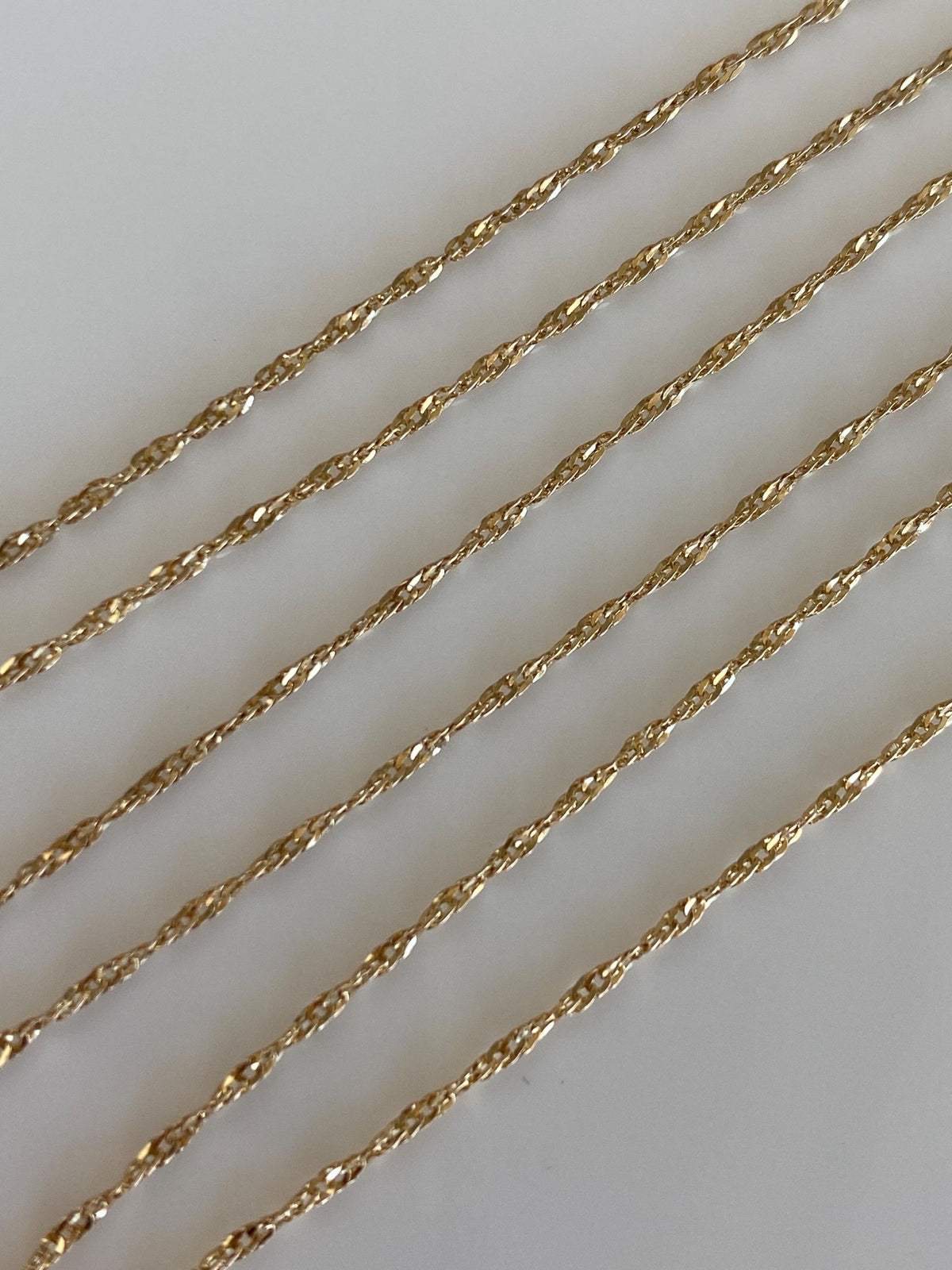 Vintage Solid 14k Yellow Gold Twist Chain Necklace - 20.5 inches