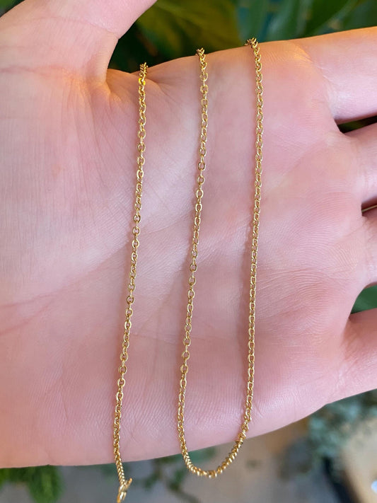 Vintage Solid 14k Yellow Gold Cable Chain Necklace - 20.75 inches
