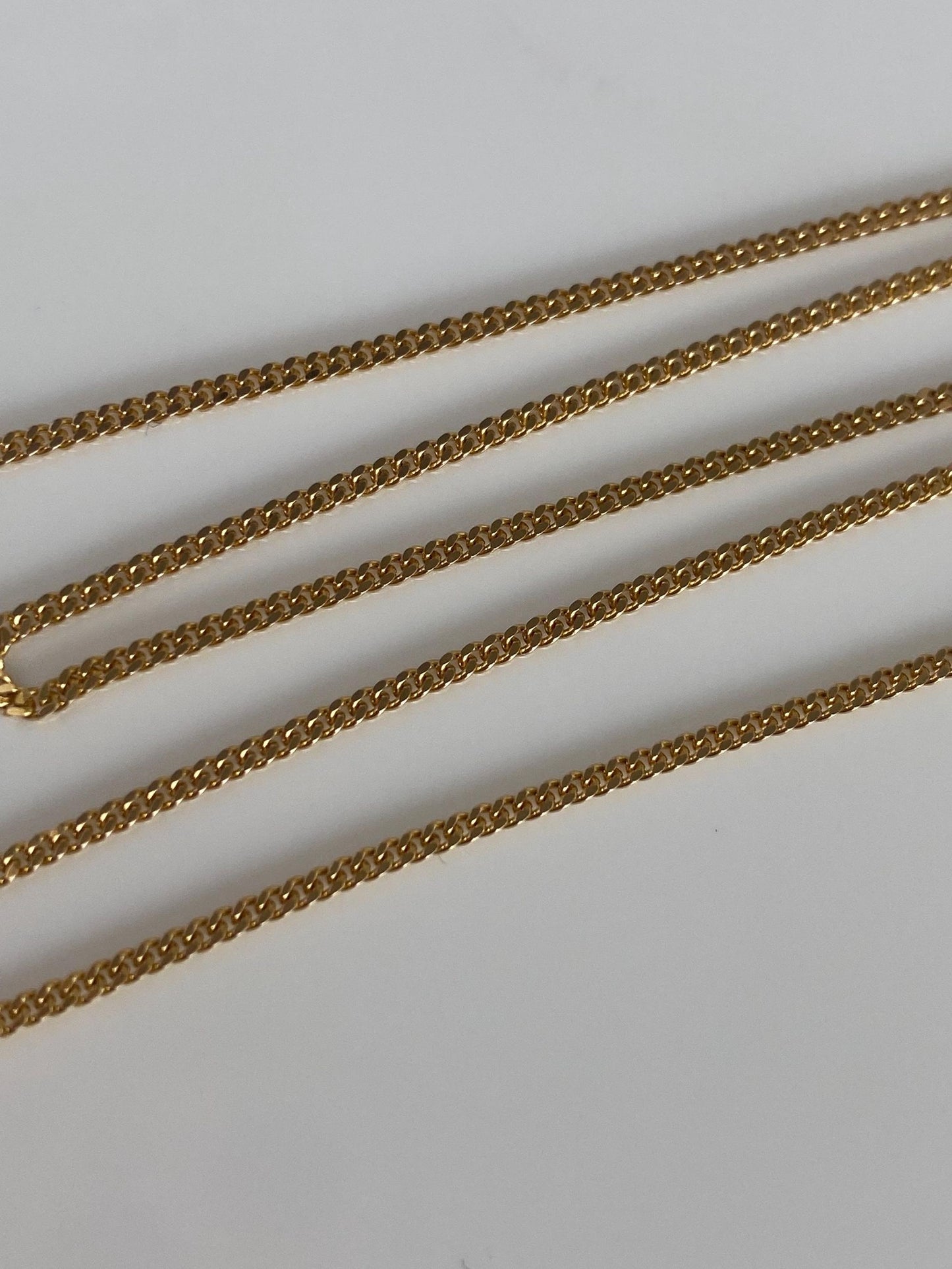 Vintage Solid 14k Yellow Gold Tight Curb Chain Necklace - 15.75 inches