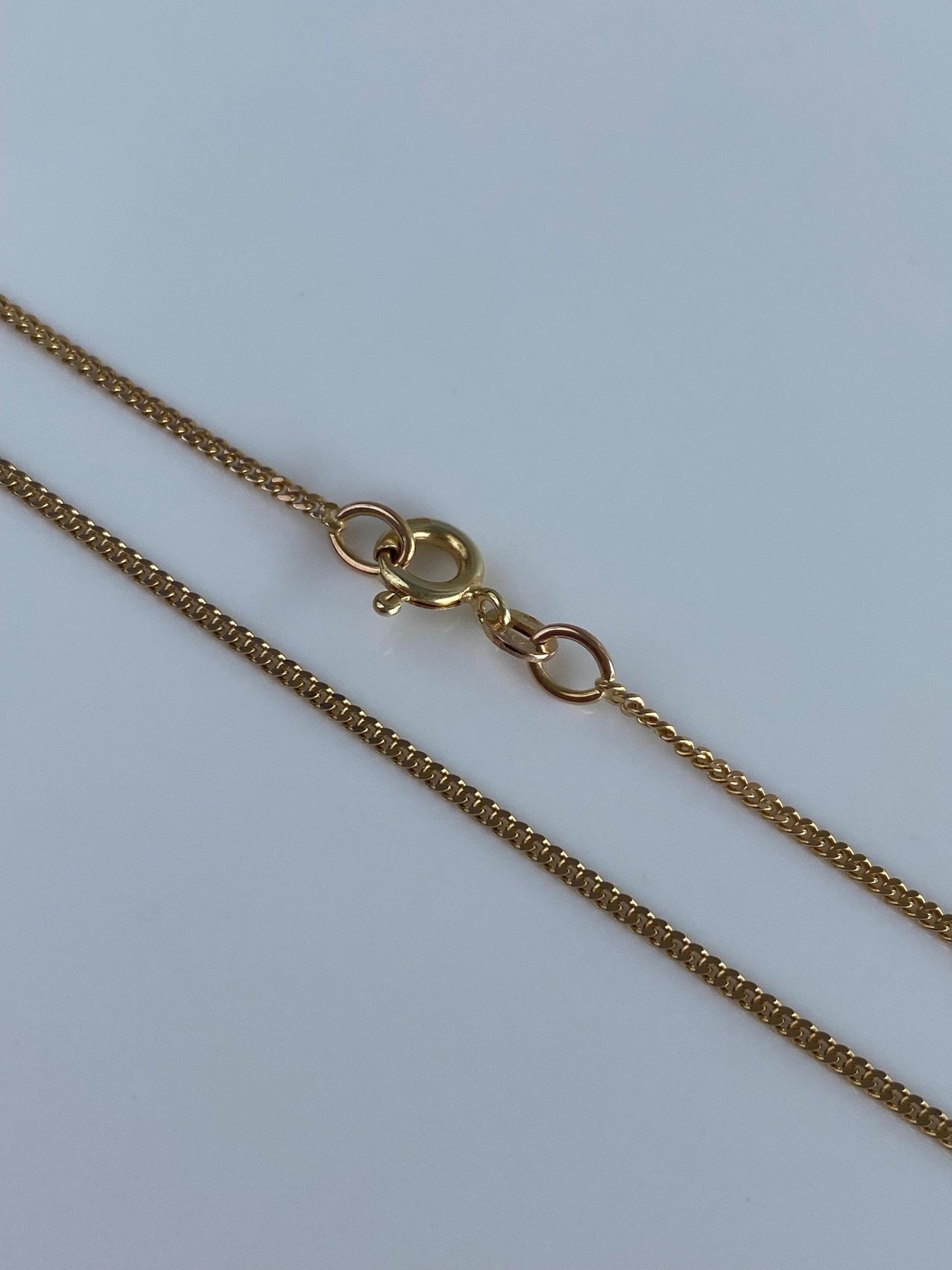 Vintage Solid 14k Yellow Gold Tight Curb Chain Necklace - 15.75 inches