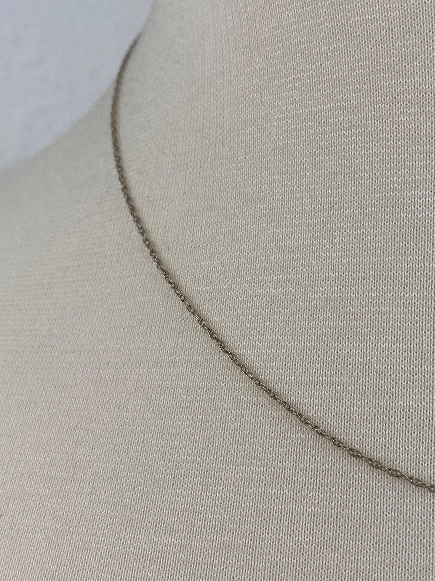 Vintage Solid 14k White Gold Dainty Chain Necklace - 17.5 inches