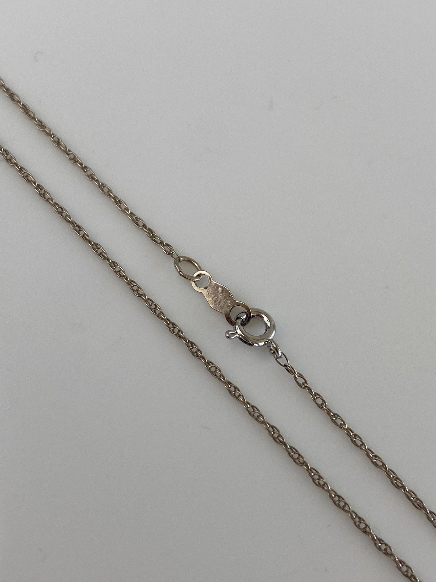Vintage Solid 14k White Gold Dainty Chain Necklace - 17.5 inches