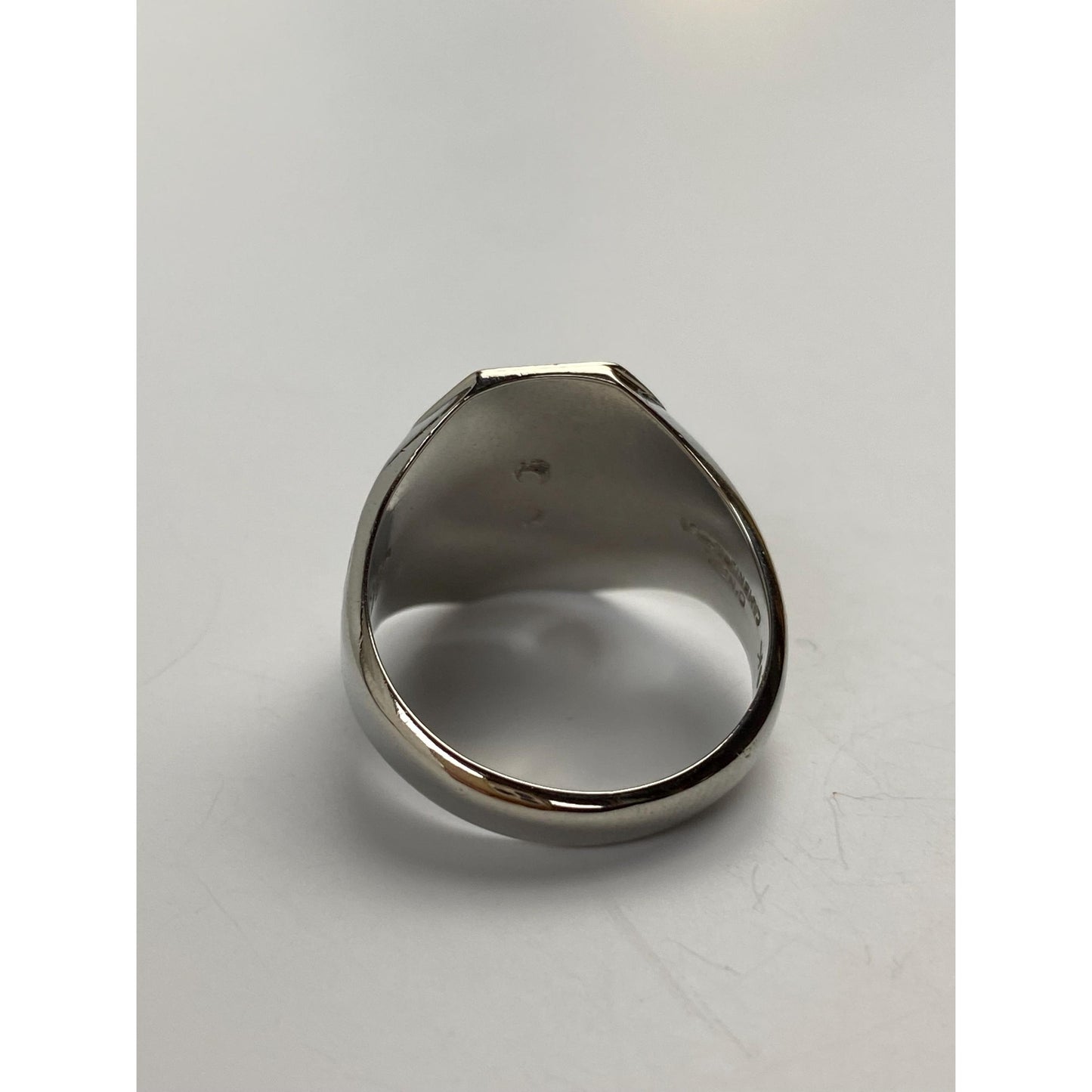 Vintage Solid 10k White Gold Black Onyx 'Girls High' 1933 Class Ring - Size 5.25