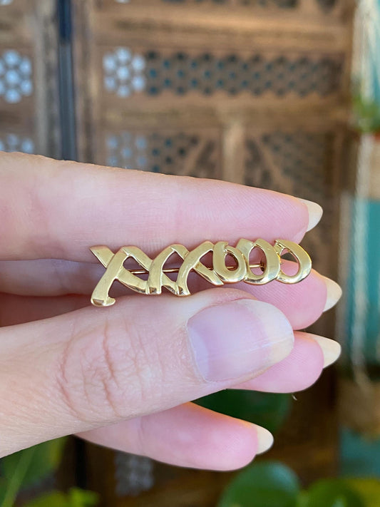 Tiffany & Co. Paloma Picasso Solid 18k Yellow Gold XXXOOO Brooch Pin