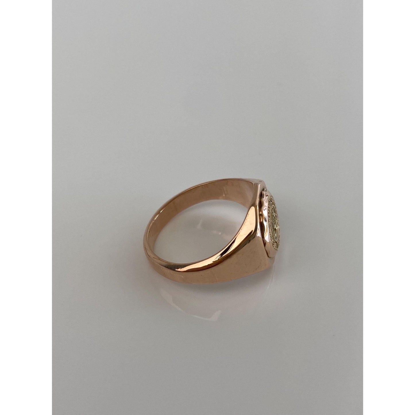 Vintage Solid 10k Rose Gold Class Ring - Size 5.25