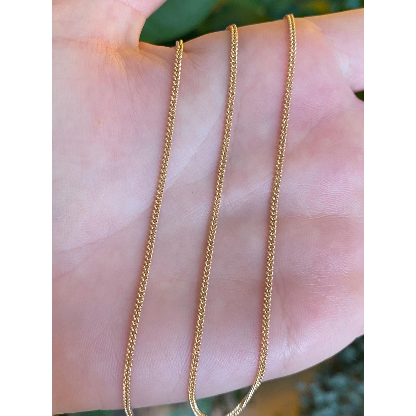 Vintage Solid 14k Yellow Gold Tight Curb Chain Necklace - 18 inches