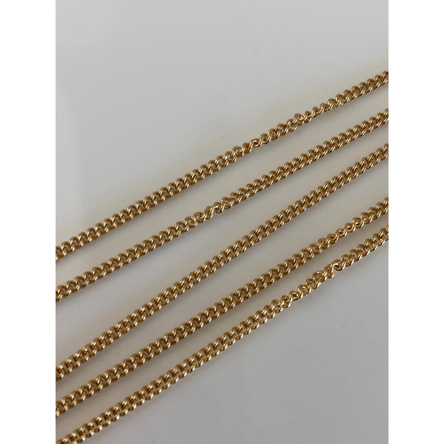Vintage Solid 14k Yellow Gold Tight Curb Chain Necklace - 18 inches