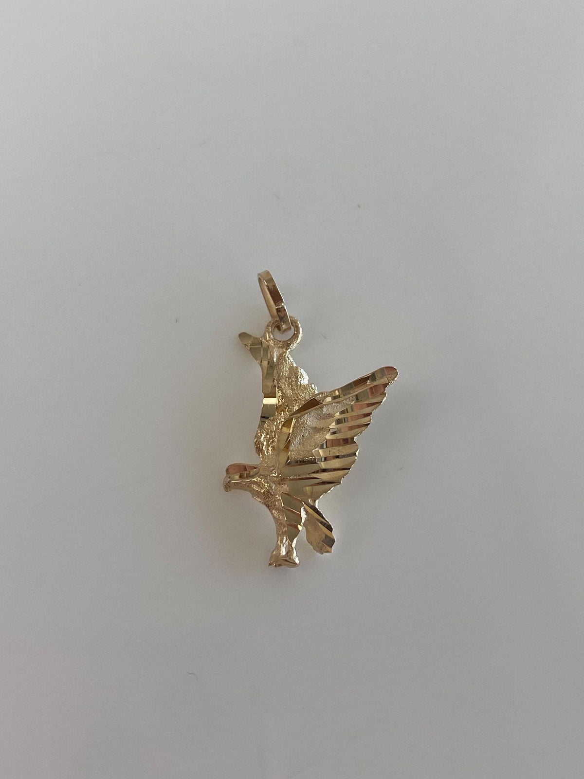 Vintage Solid 14k Yellow Gold Diamond Cut Bird Charm