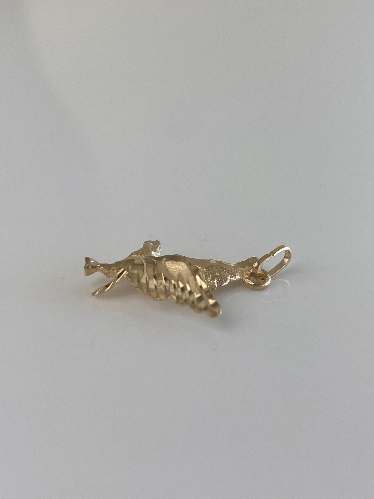 Vintage Solid 14k Yellow Gold Diamond Cut Bird Charm