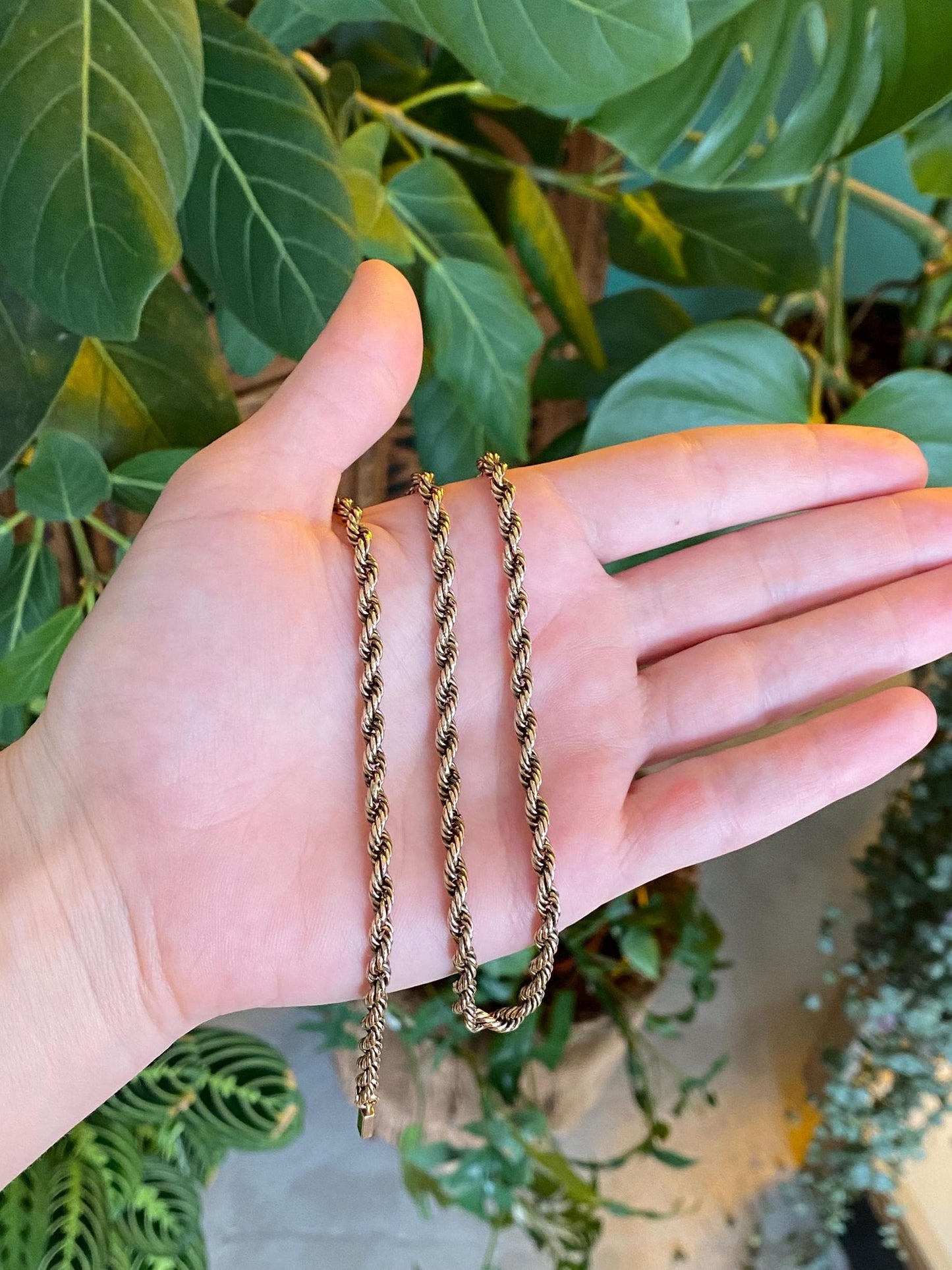 Vintage 14k Yellow Gold Rope Chain Necklace - 20 inches