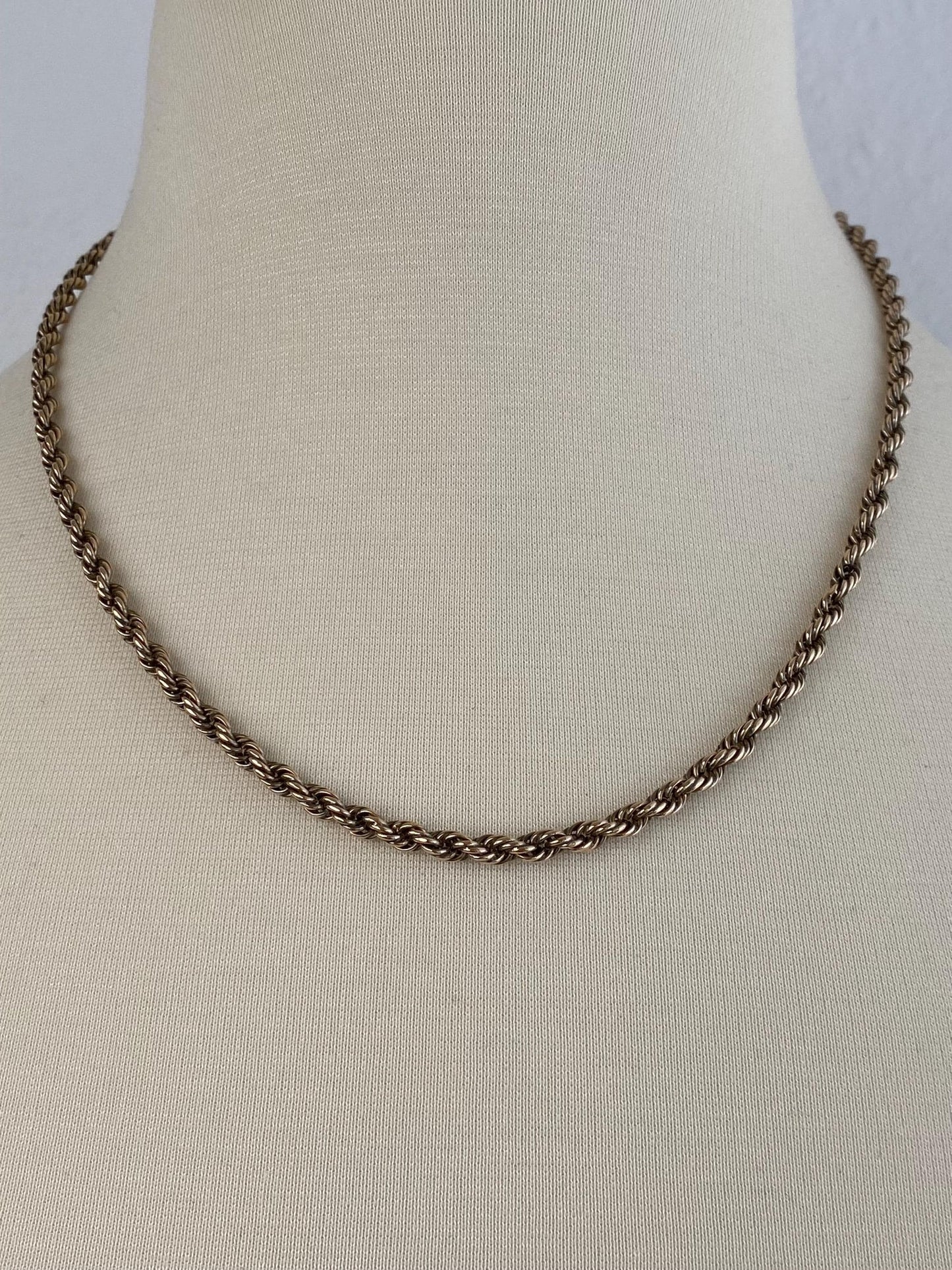 Vintage 14k Yellow Gold Rope Chain Necklace - 20 inches