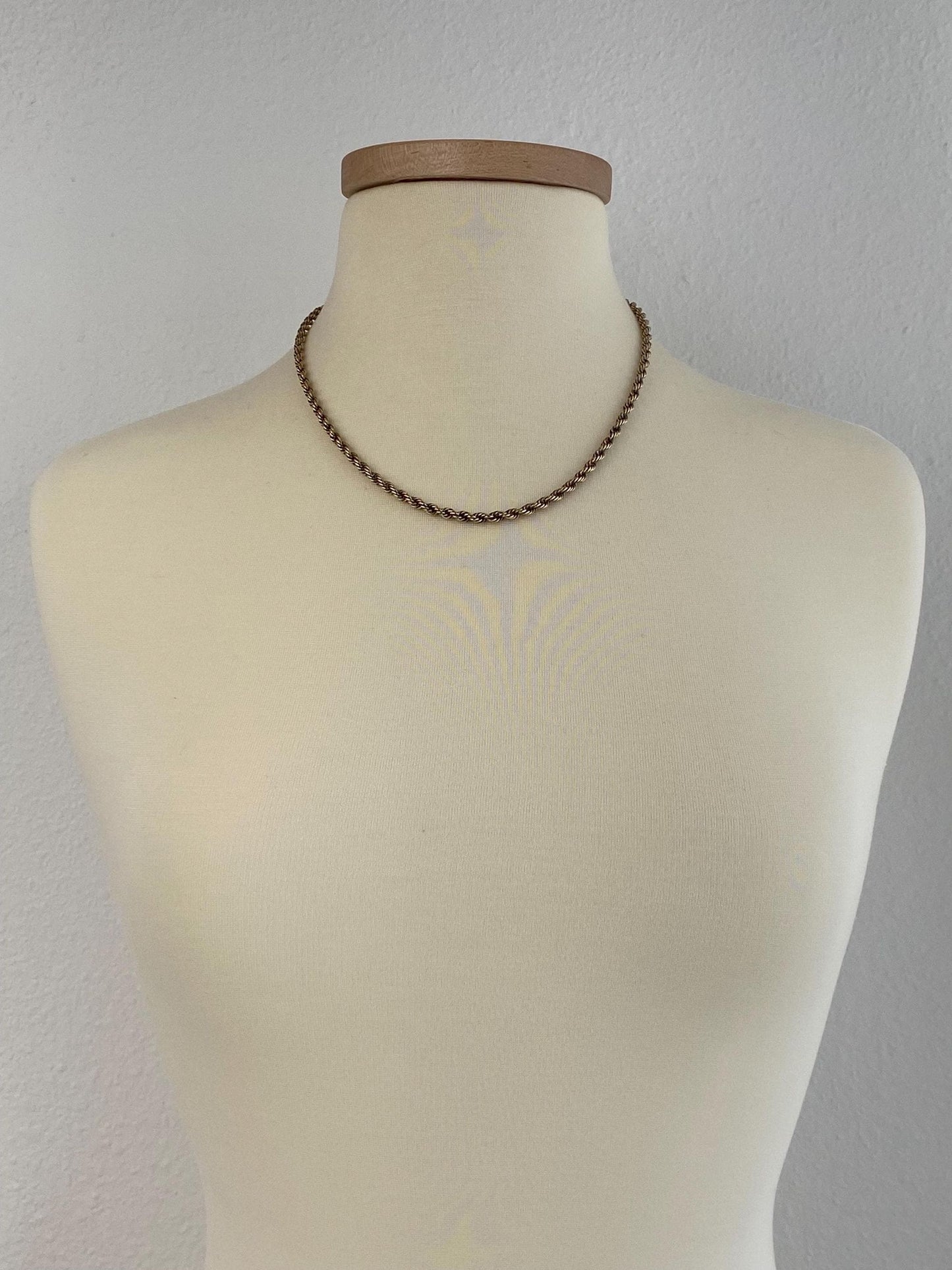 Vintage 14k Yellow Gold Rope Chain Necklace - 20 inches