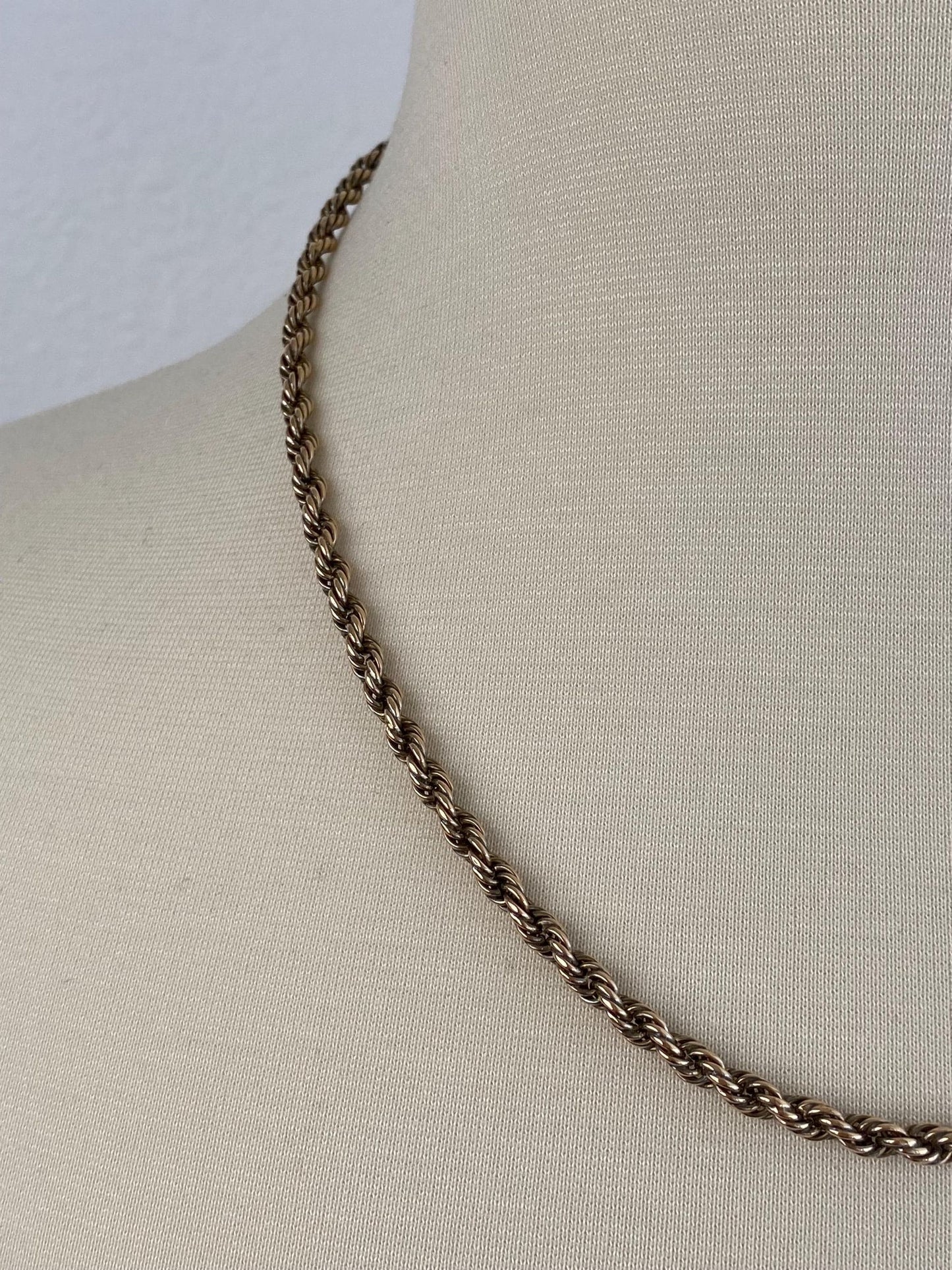 Vintage 14k Yellow Gold Rope Chain Necklace - 20 inches