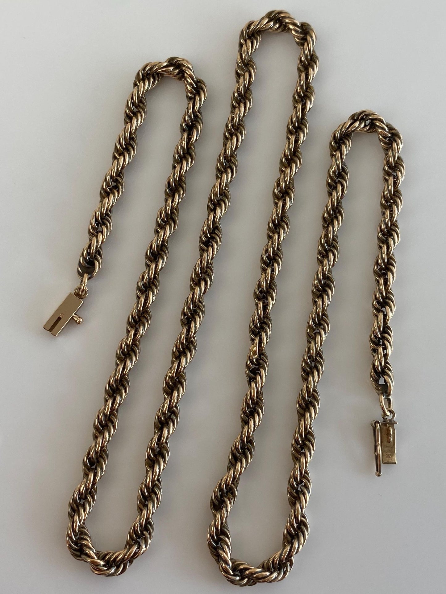 Vintage 14k Yellow Gold Rope Chain Necklace - 20 inches