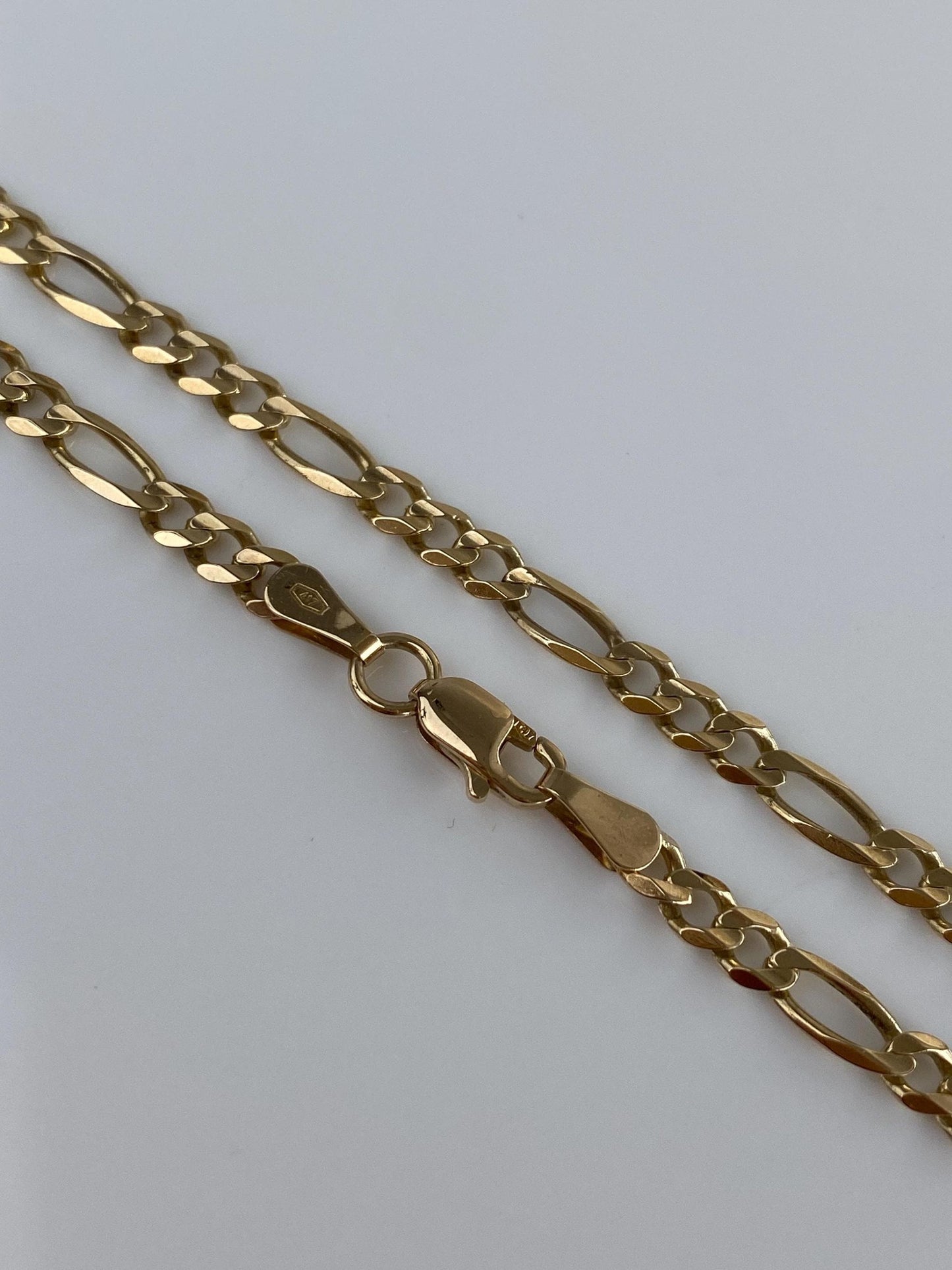Vintage Solid 10k Yellow Gold Figaro Chain Anklet - 8.25 inches