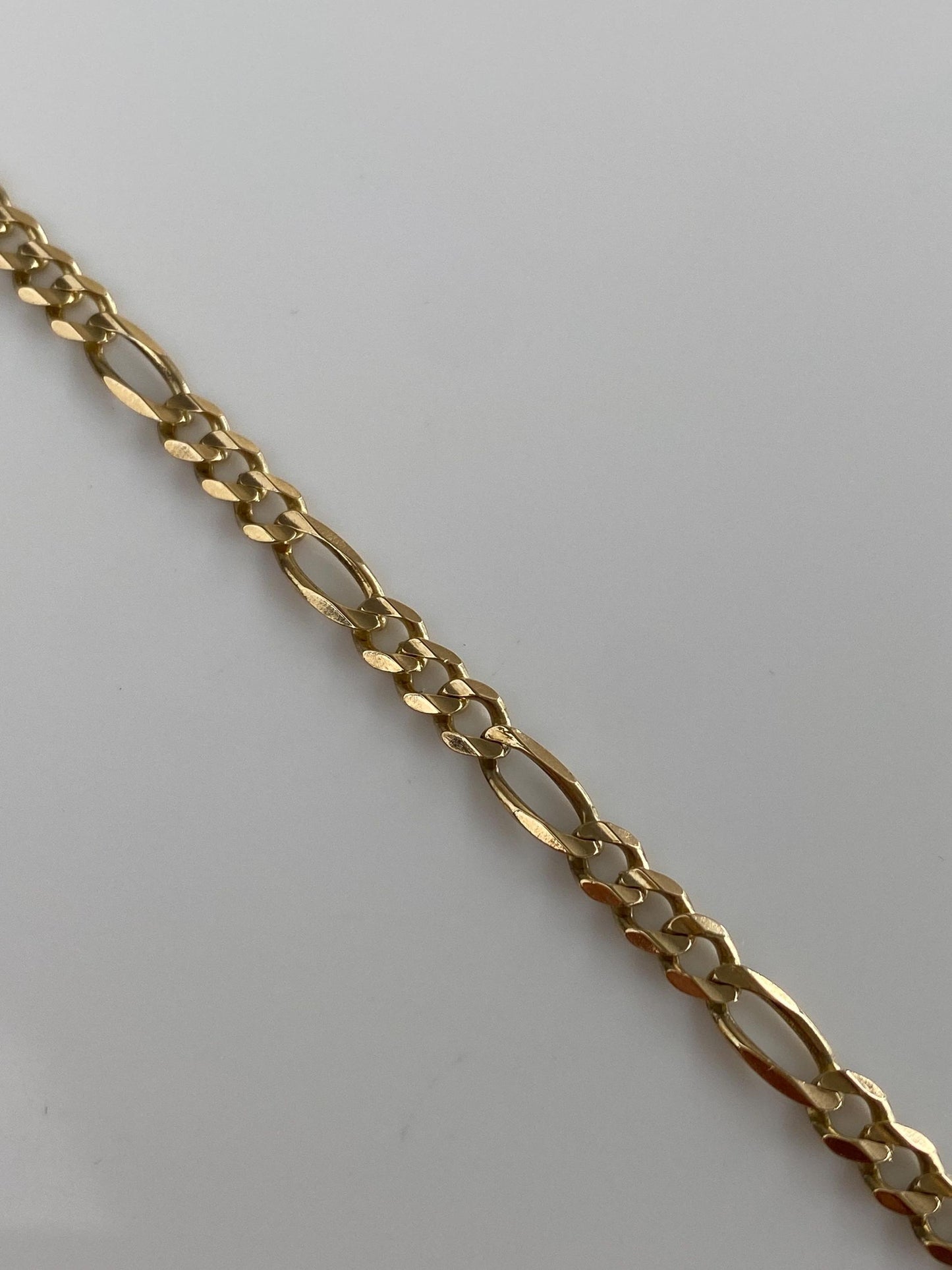 Vintage Solid 10k Yellow Gold Figaro Chain Anklet - 8.25 inches