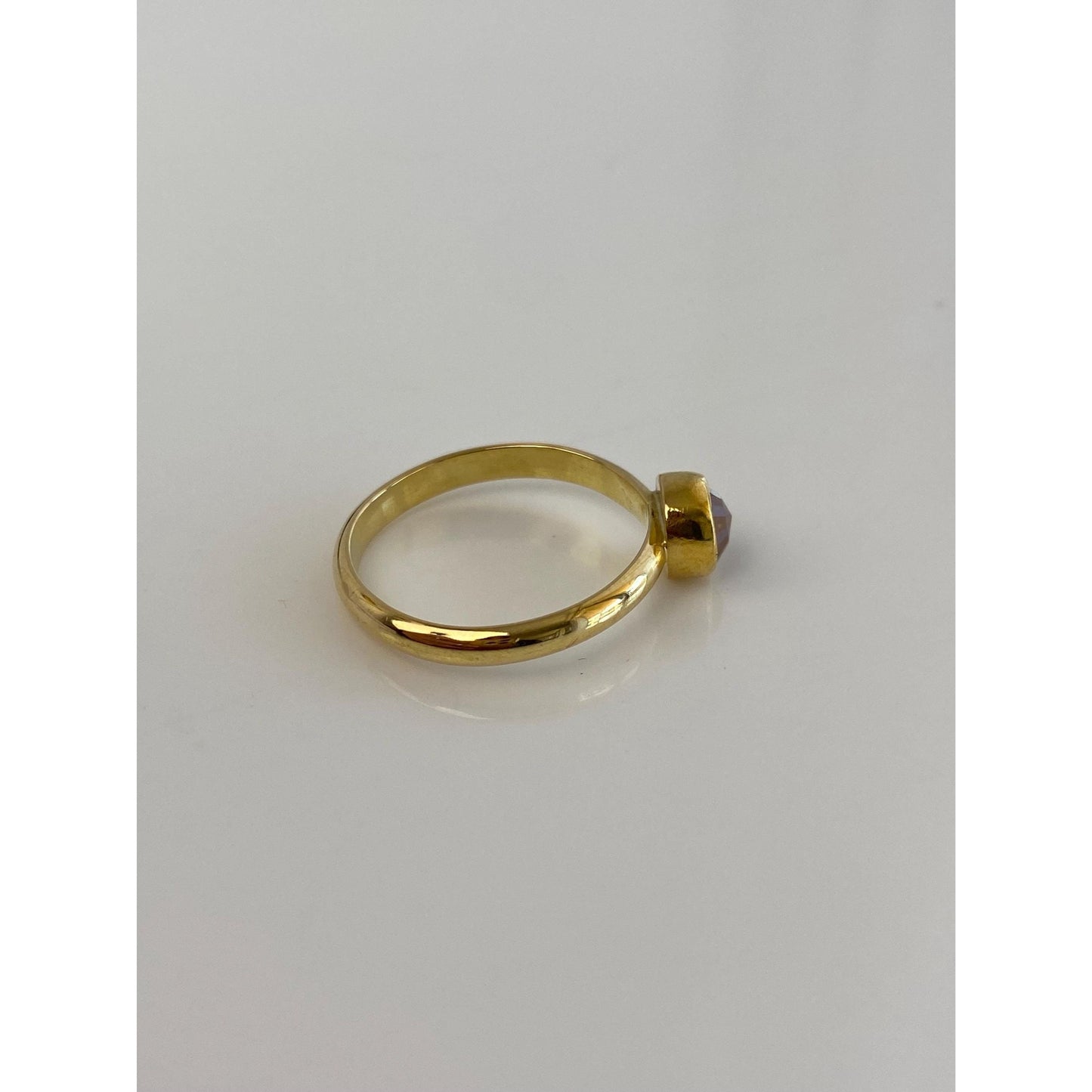 Vintage Solid 18k Yellow Gold Brown Diamond Ring - Size 6.75