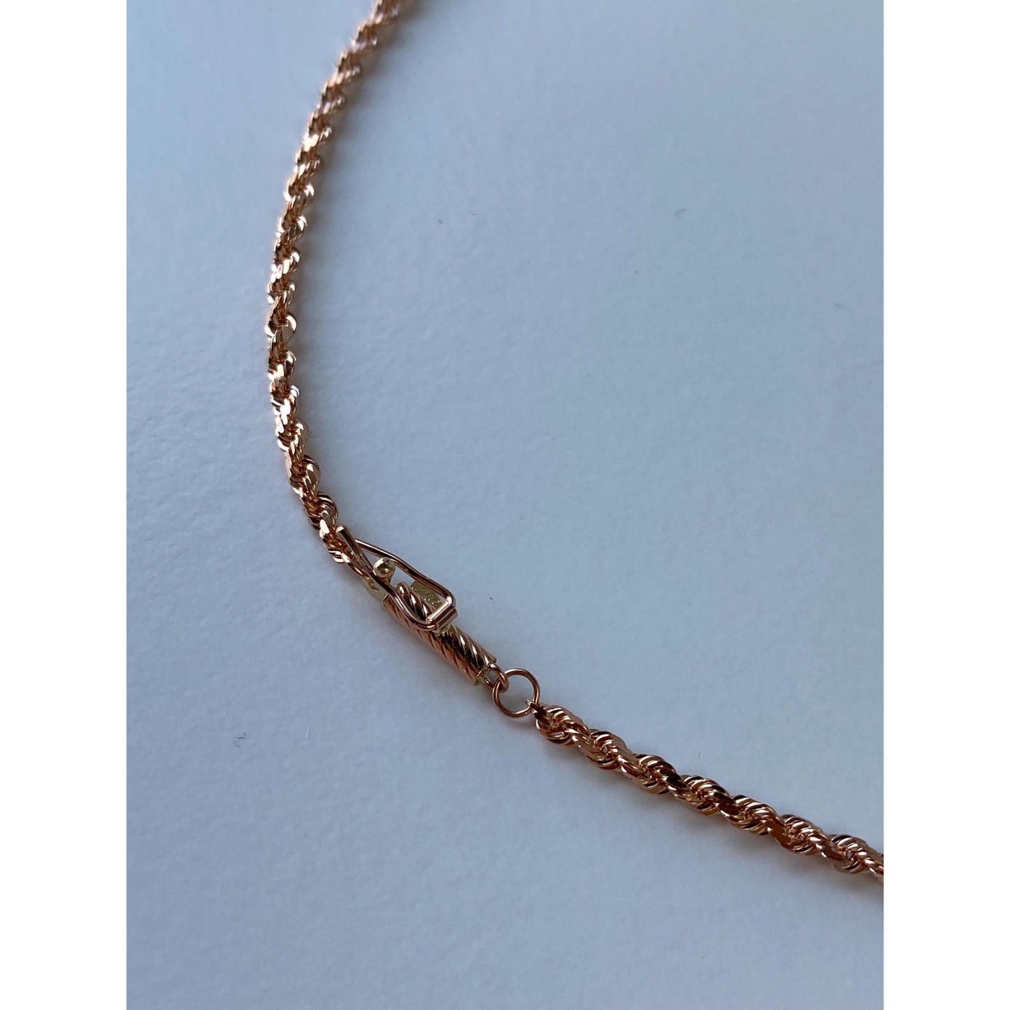 Vintage Solid 14k Rose Gold Long Rope Chain Necklace - 32 inches