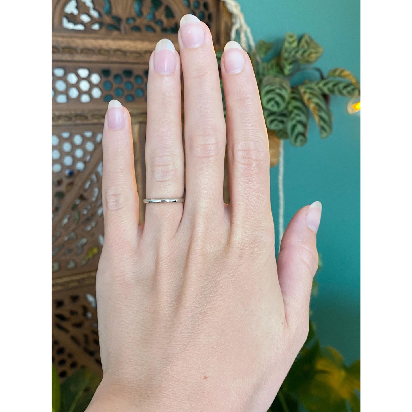 Vintage Solid 10k White Gold Open Ring - Size 3.5