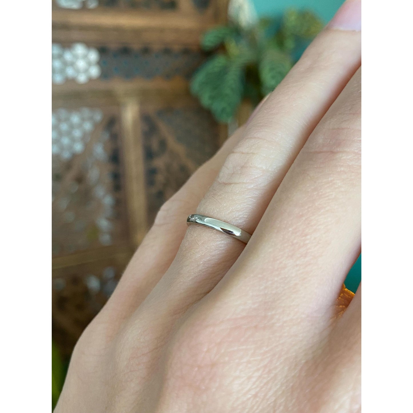 Vintage Solid 10k White Gold Open Ring - Size 3.5