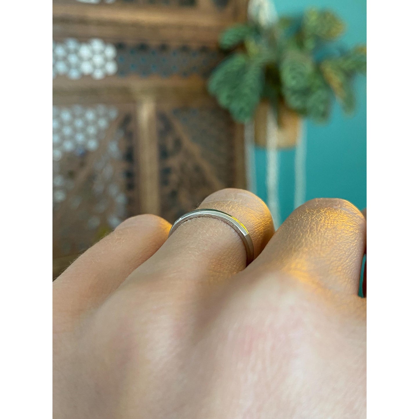 Vintage Solid 10k White Gold Open Ring - Size 3.5