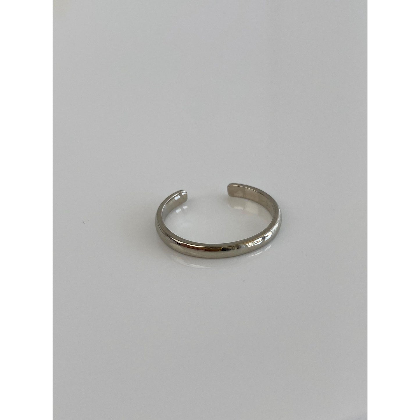 Vintage Solid 10k White Gold Open Ring - Size 3.5