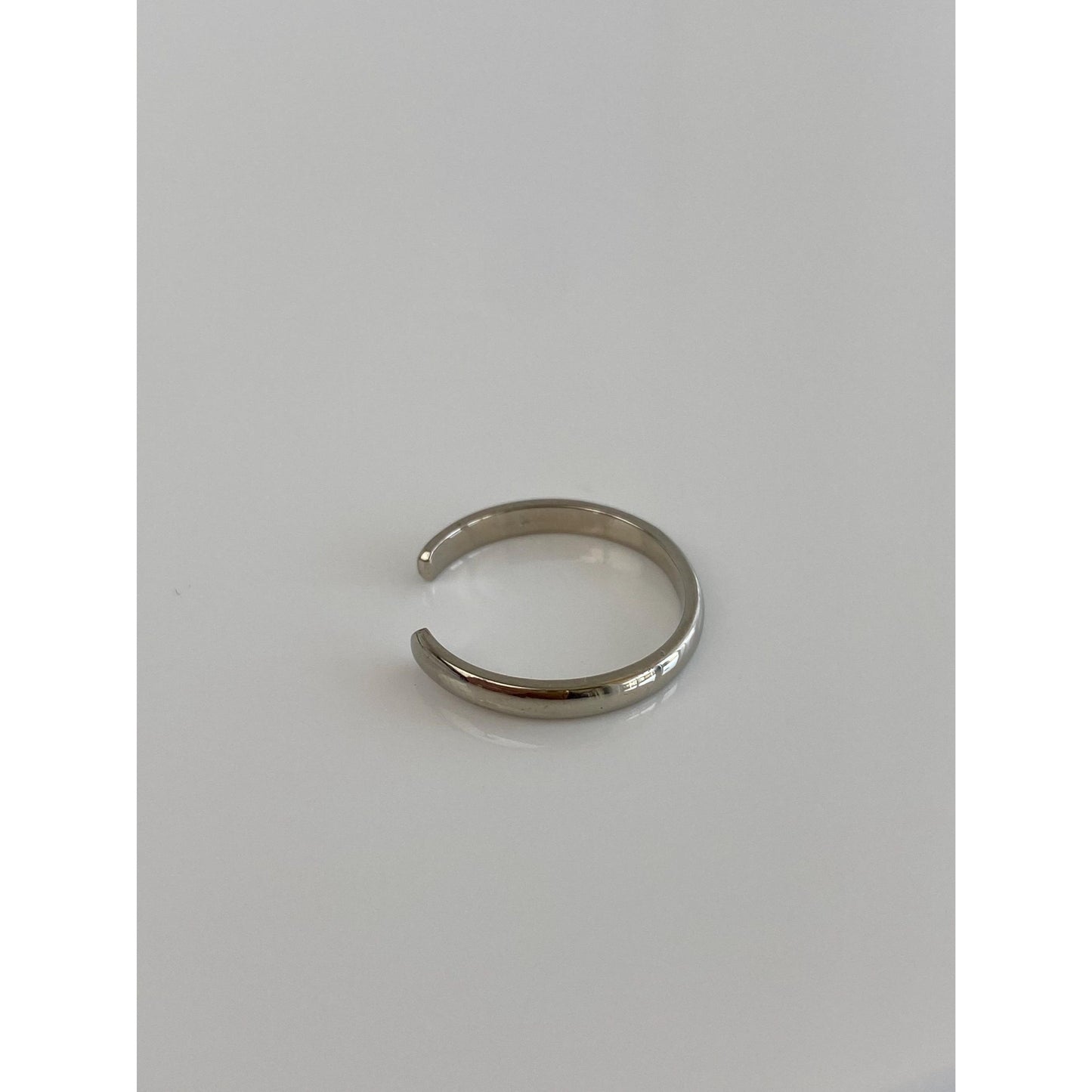 Vintage Solid 10k White Gold Open Ring - Size 3.5