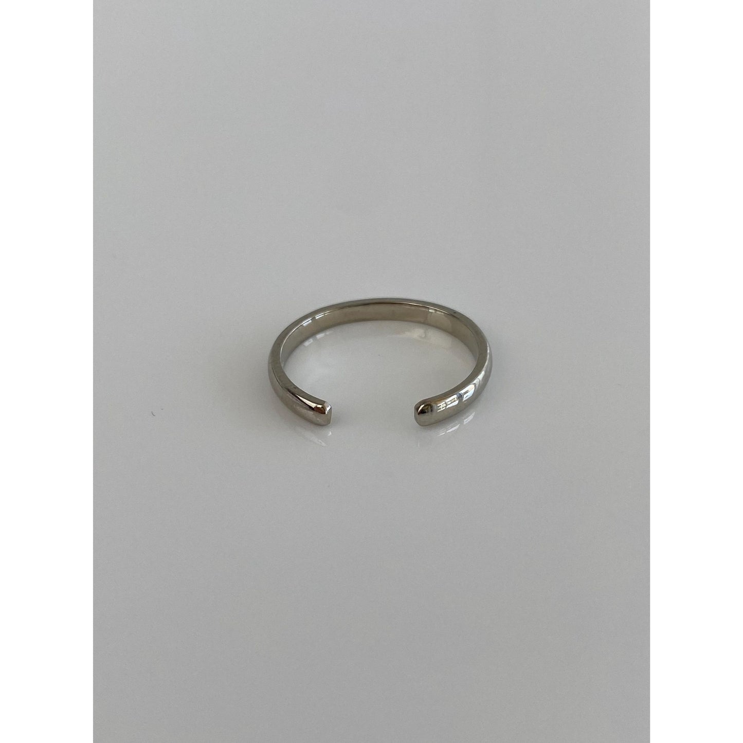 Vintage Solid 10k White Gold Open Ring - Size 3.5