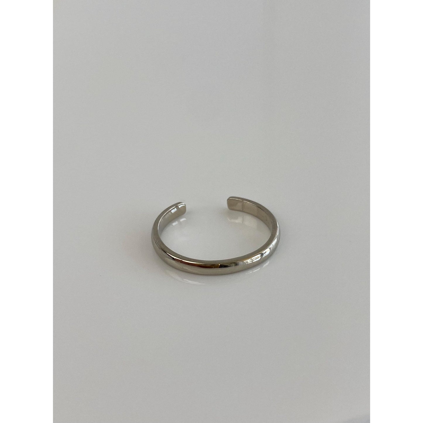 Vintage Solid 10k White Gold Open Ring - Size 3.5