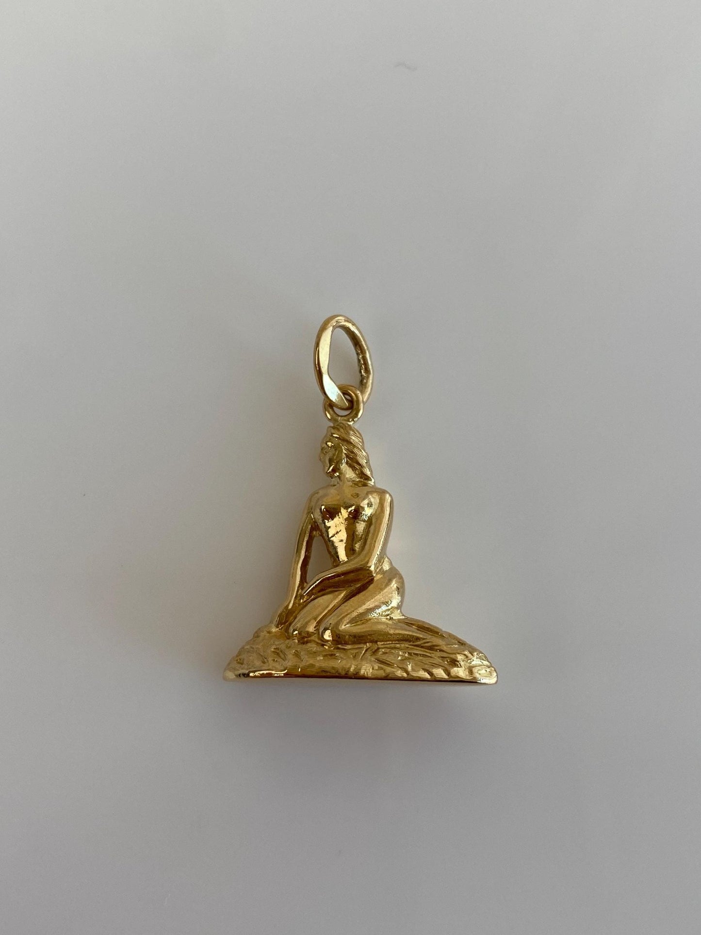 Vintage 18k Yellow Gold Copenhagen Mermaid Lady Charm