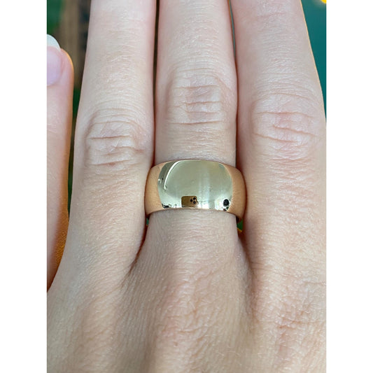 Vintage Solid 14k Yellow Gold Wide Ring Band - Size 8.25