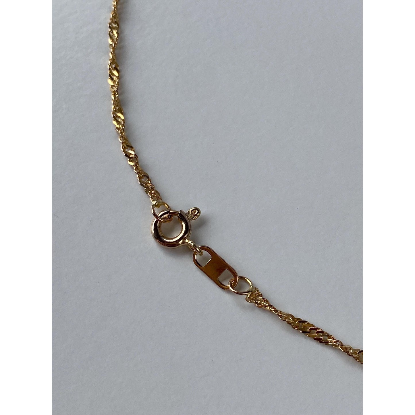 Vintage Solid 14k Yellow Gold Twist Chain Necklace - 17.5 inches