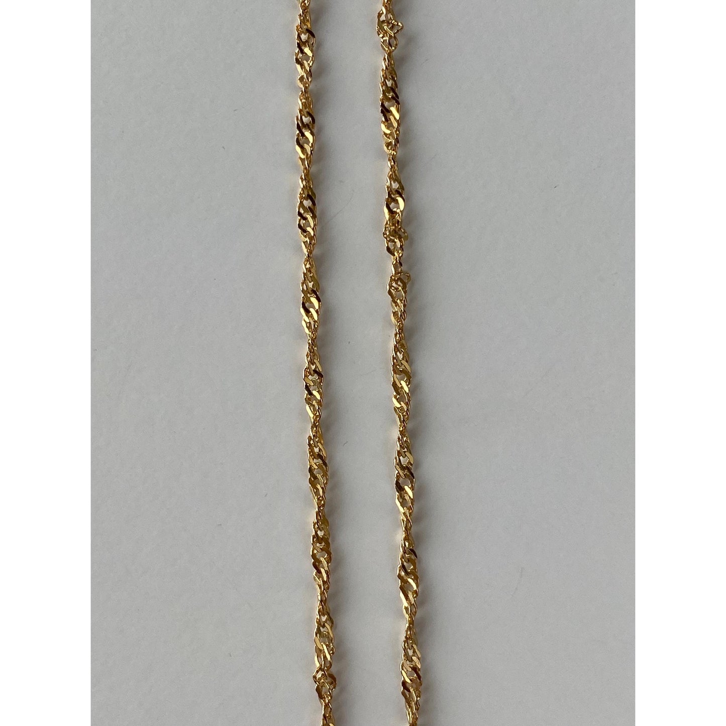 Vintage Solid 14k Yellow Gold Twist Chain Necklace - 17.5 inches