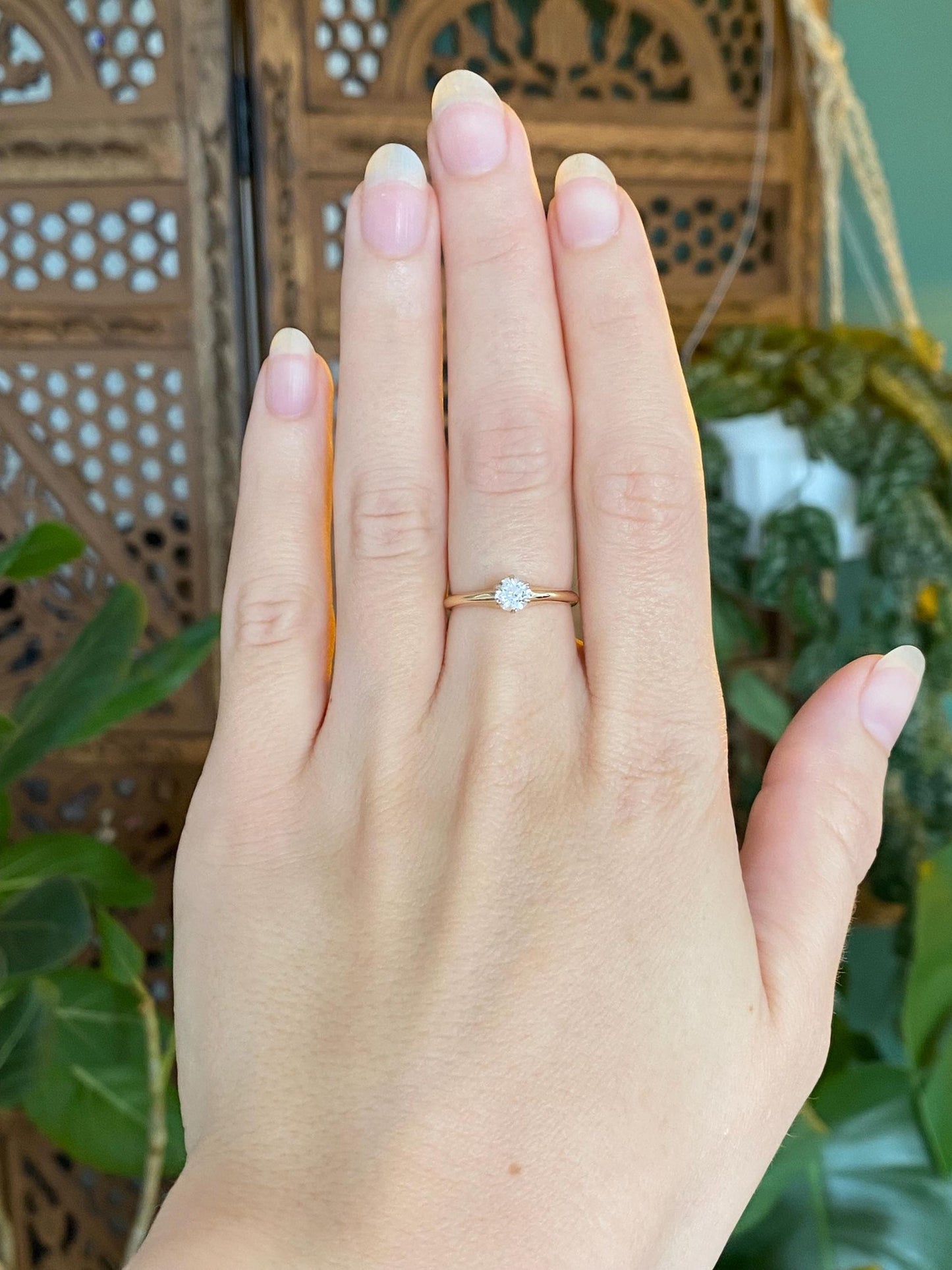 Vintage Solid 10k Yellow Gold Clear Sapphire Ring - Size 6